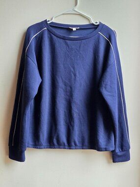 Como Blu Blue Scoop Neck Sweatshirt Size Large